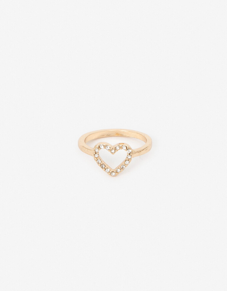 Anillos Chicos Strass Anillo Corazón Strass - Cristal