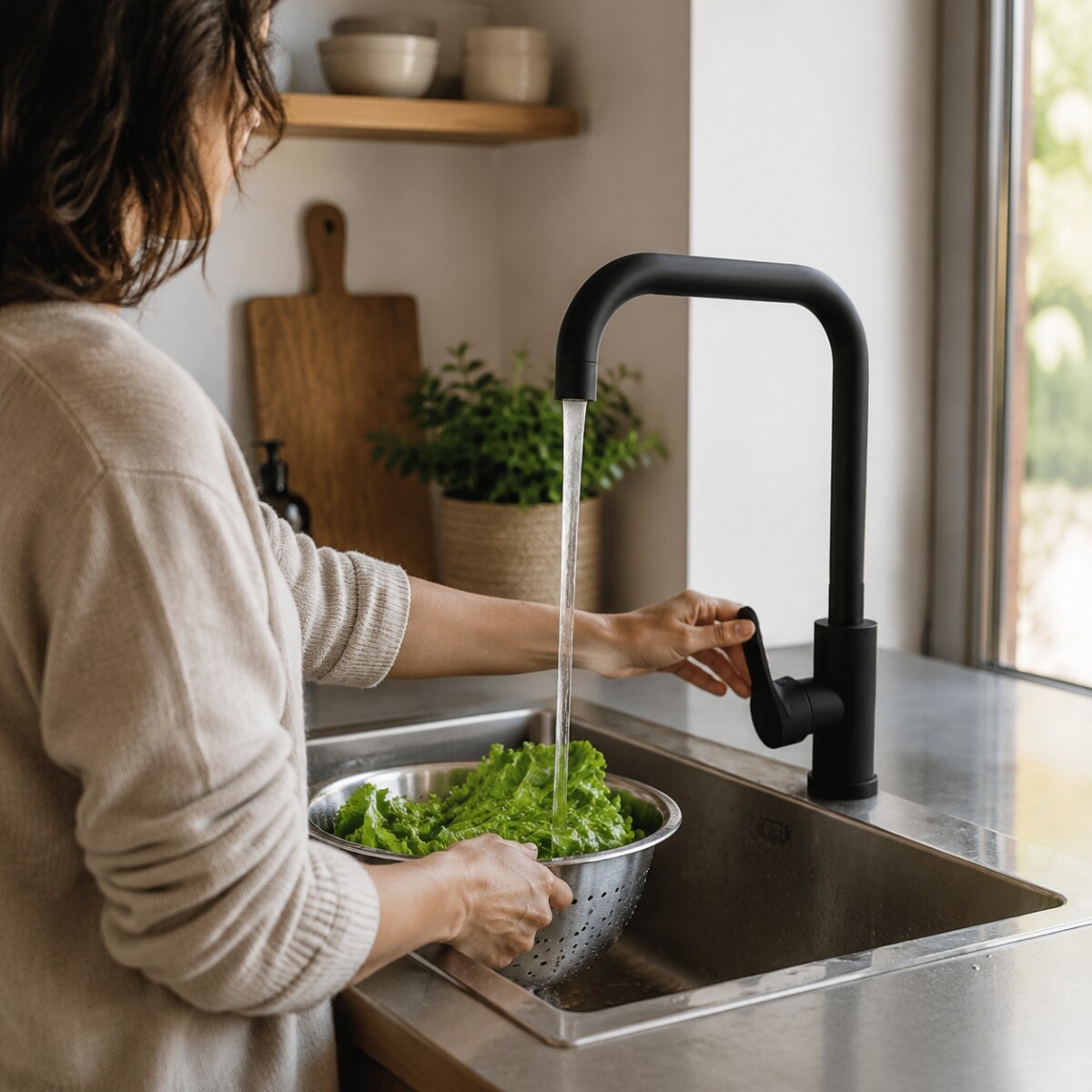MONOCOMANDO COCINA MESA PICO U NEGRO WICO Monocomando Cocina Mesa Pico U Negro Wico