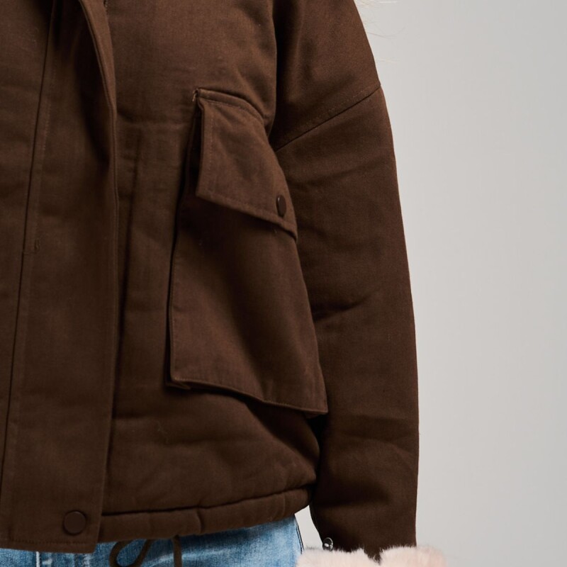 Campera dama c/piel slowly Brown