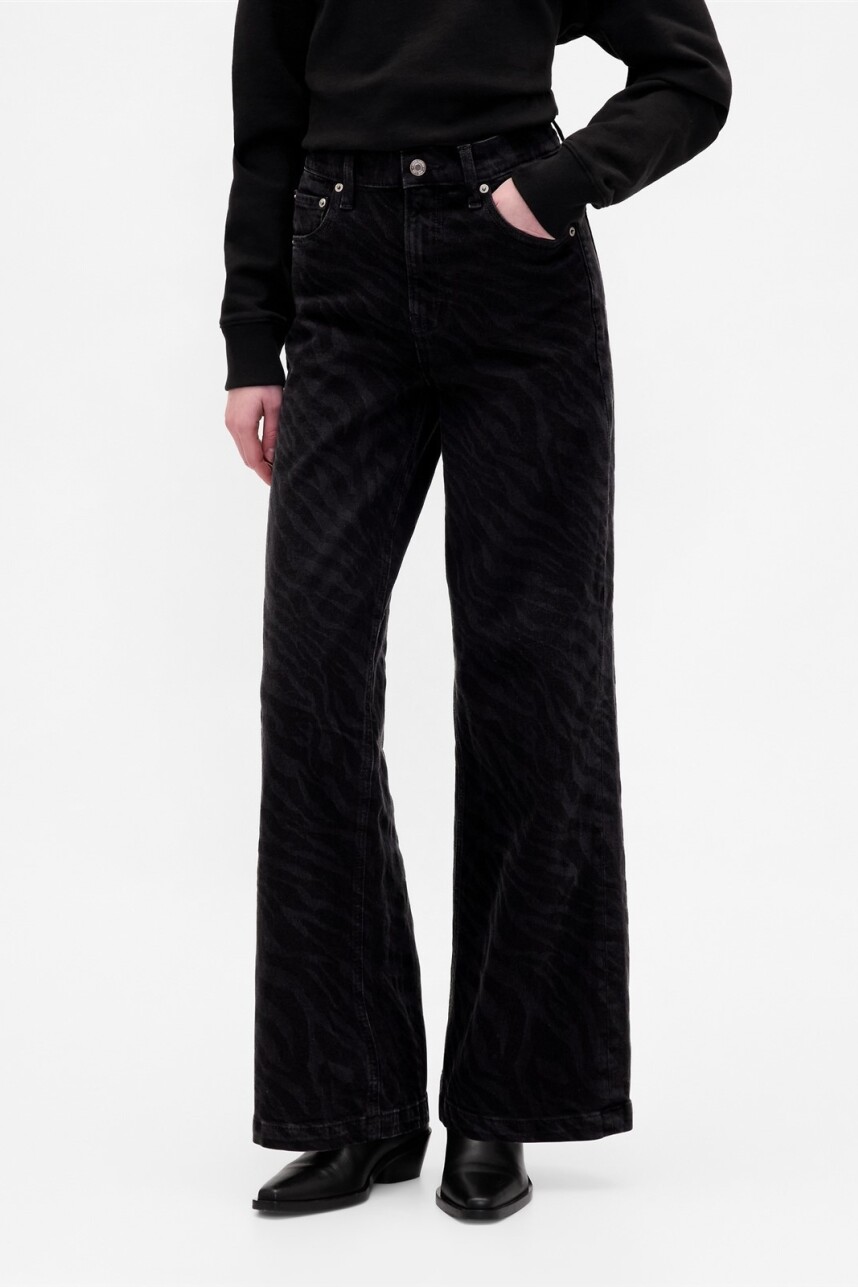 Jean Stride Tiro Alto Mujer Zebra Print