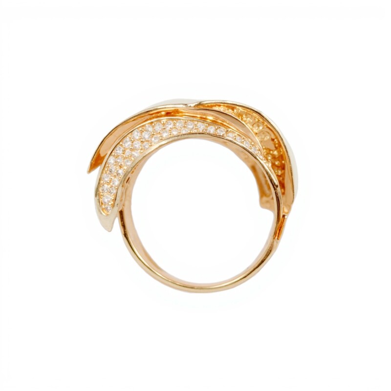Anillo Tiras -Oro bajo-Piedra Zirconia-AN8215 sinpiedra