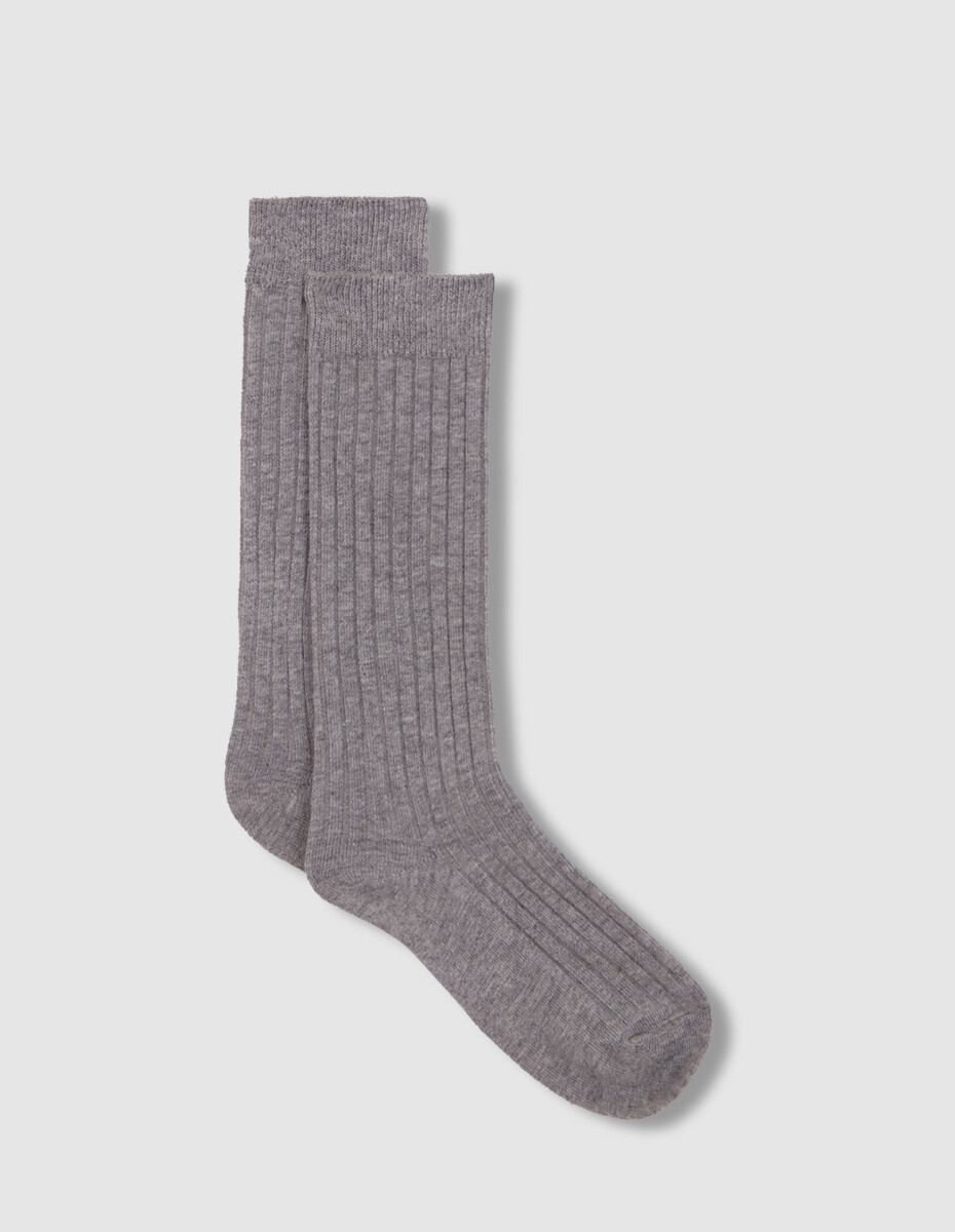 Calcetin Basico - Gris Medio Melange 