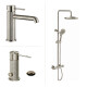 Juego De Griferia Signature Brushed Nickel Lavatorio Bajo