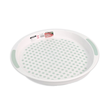 BANDEJA PLASTICO GRIS REDONDA ANTIDELIZANTE