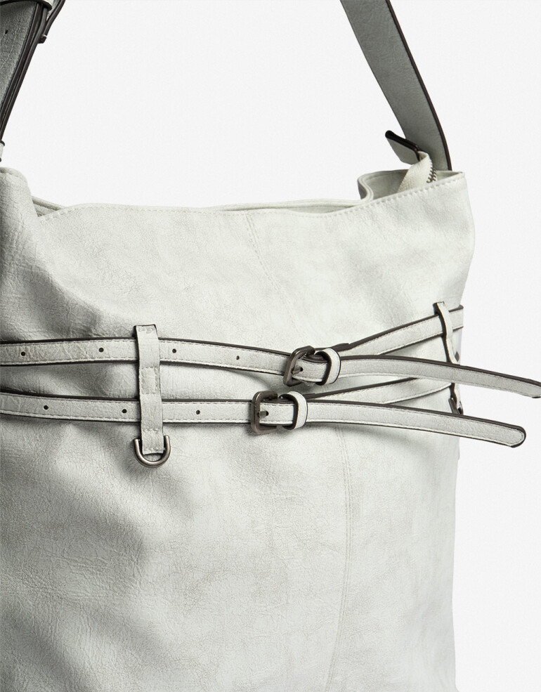 Saca Cartera Formato Saca Con Cinturones - Blanco Crudo