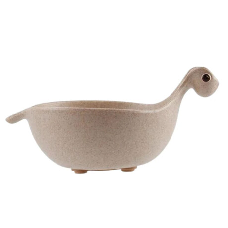 Bowl Plato Diseño Dinosaurio para Comida Bebé en Plástico Beige