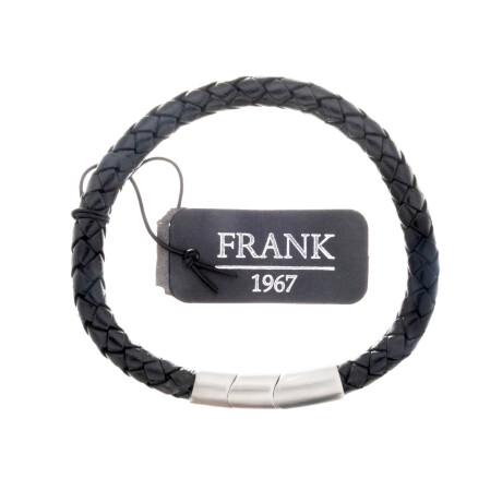 Pulsera de cuero y acero quirúrgico, FRANK. Pulsera de cuero y acero quirúrgico, FRANK.