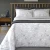 Juego Sábanas Queen Size Dohler 200 Hilos 100% Algodón Flores Grises