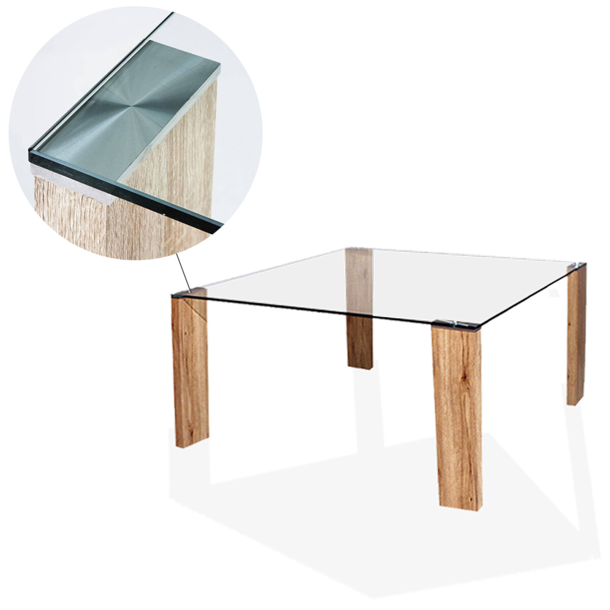 Mesa de vidrio cuadrada 1,30x1,30m 