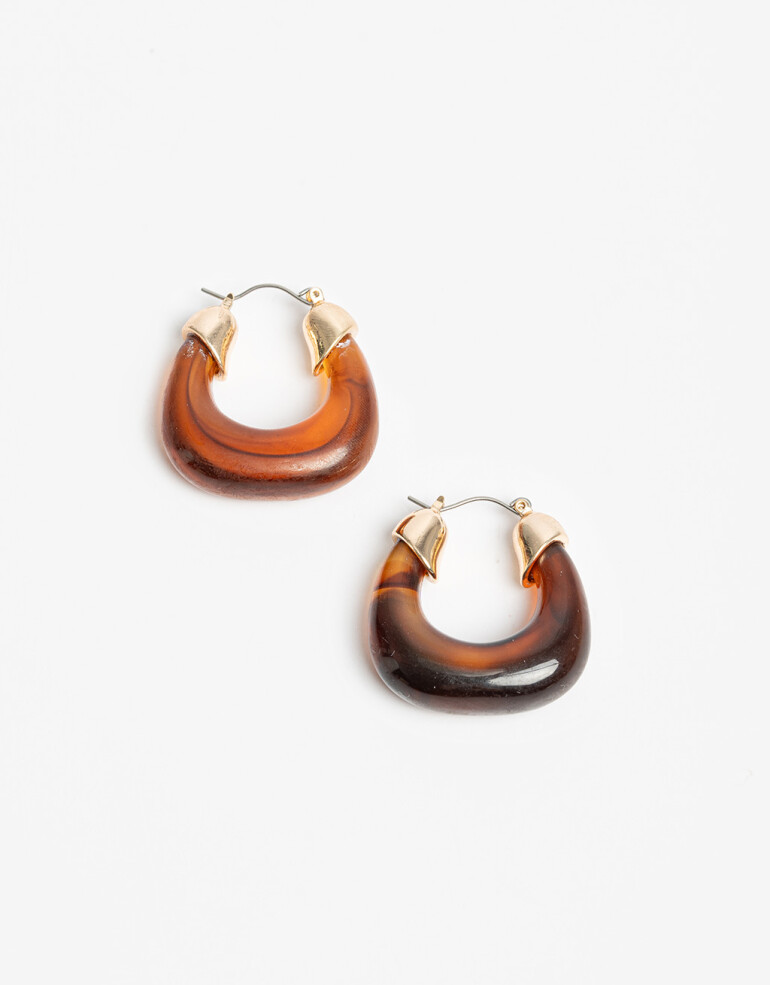 Aros Argollas Resina Argollas Resina Carey - Marron Carey