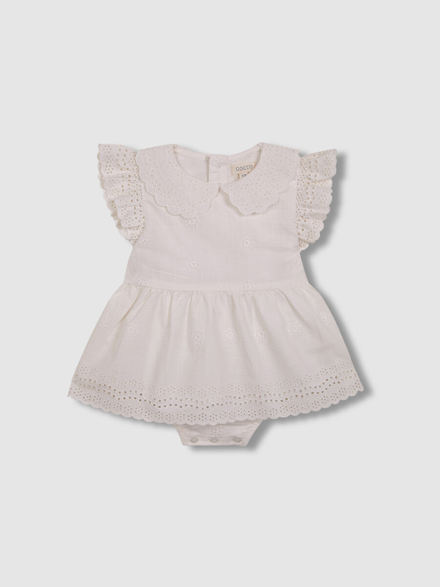 Rana Con Maxi Volante En Cintura Blanco