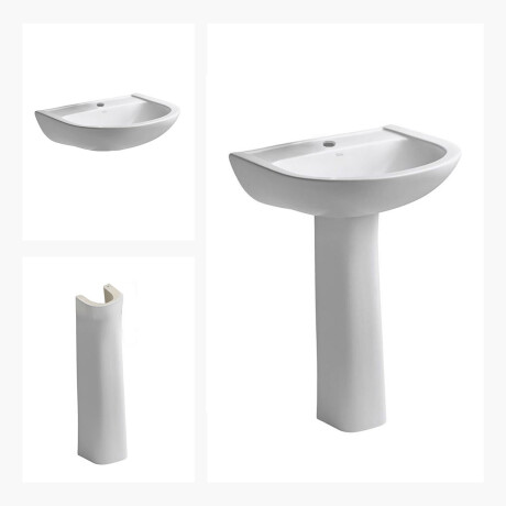 JUEGO LAVATORIO Y PEDESTAL BLANCO FERRUM LINEA BARI BLANCO