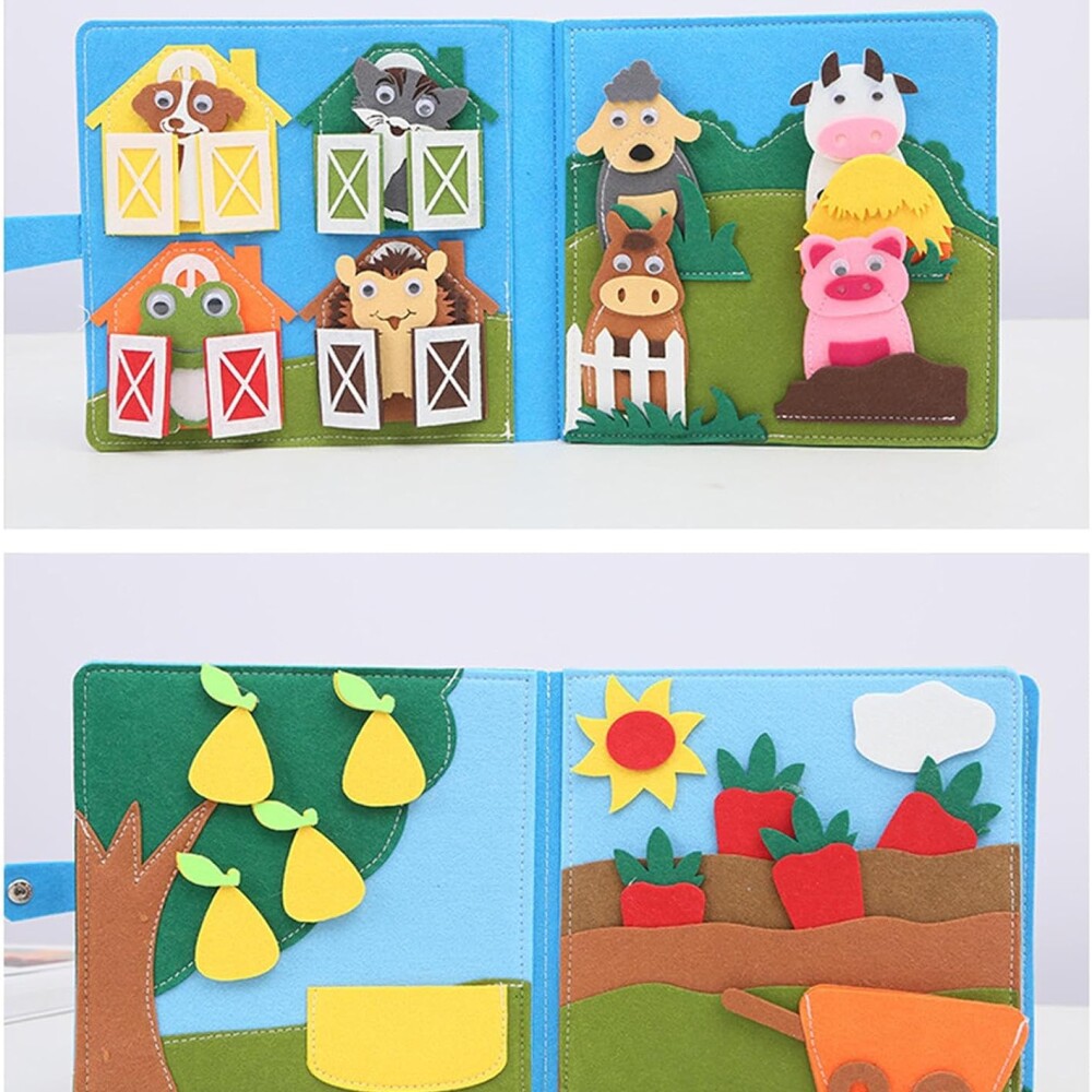 Juego Libro Sensorial De Texturas Granja Fieltro Montessori Juego Libro Sensorial De Texturas Granja Fieltro Montessori