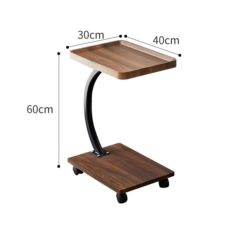 Mesa Auxiliar Lateral con Ruedas Metal y Madera Mesa Auxiliar Lateral con Ruedas Metal y Madera