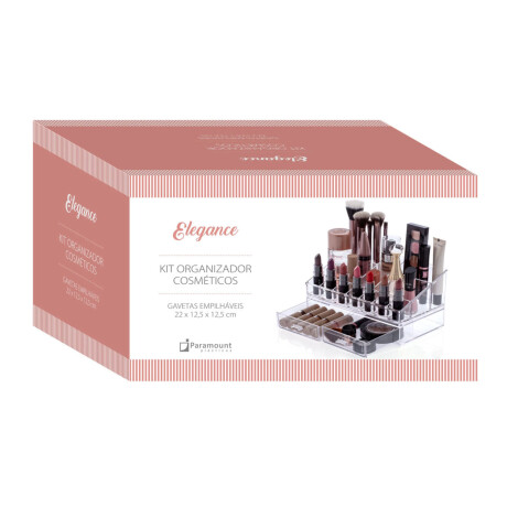 Organizador de Cosméticos Maquillaje Elegance Símil Cristal Transparente