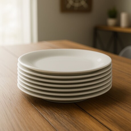 Set x6 Plato llano 25cm Opalina BLANCO