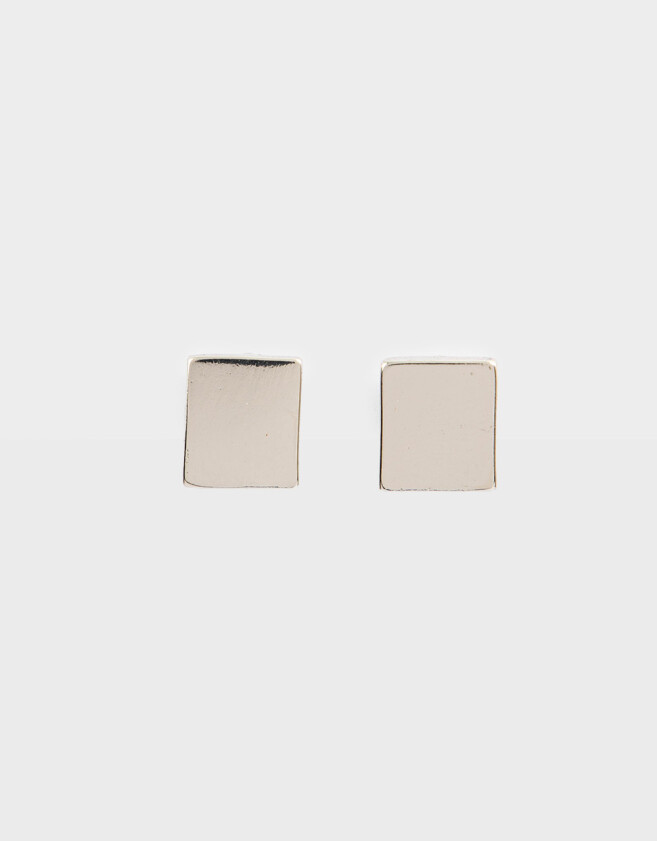 Aros Pasantes Metal Aros Cuadrados - Plateado