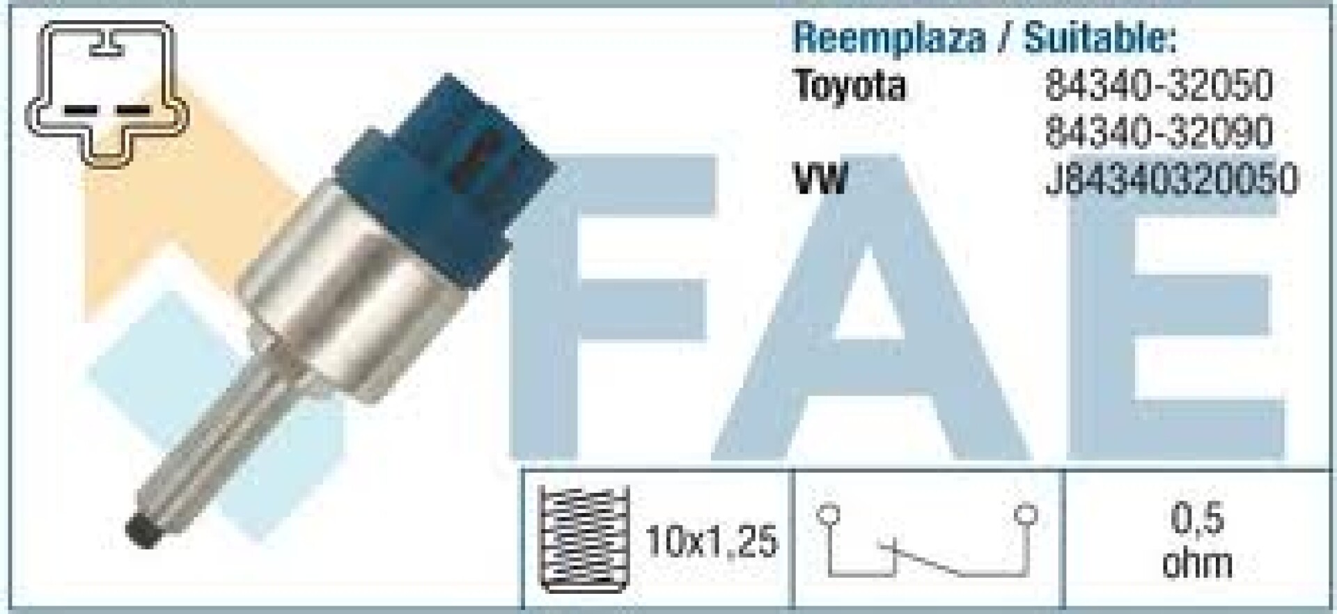 BULBO INTERRUPTOR - FRENO CELICA-COROLLA-TERCEL 93-FAW VITA 10X1.25 FAE 