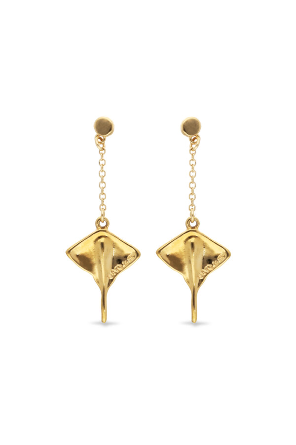 PENDIENTES CADENA DE ALEACIÓN DE METALES BAÑADOS EN ORO 18K CON FORMA DE MANTARRAYA Pendiente