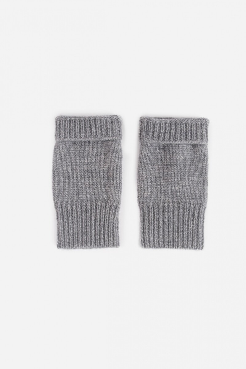 Guantes mitones tejidos gris