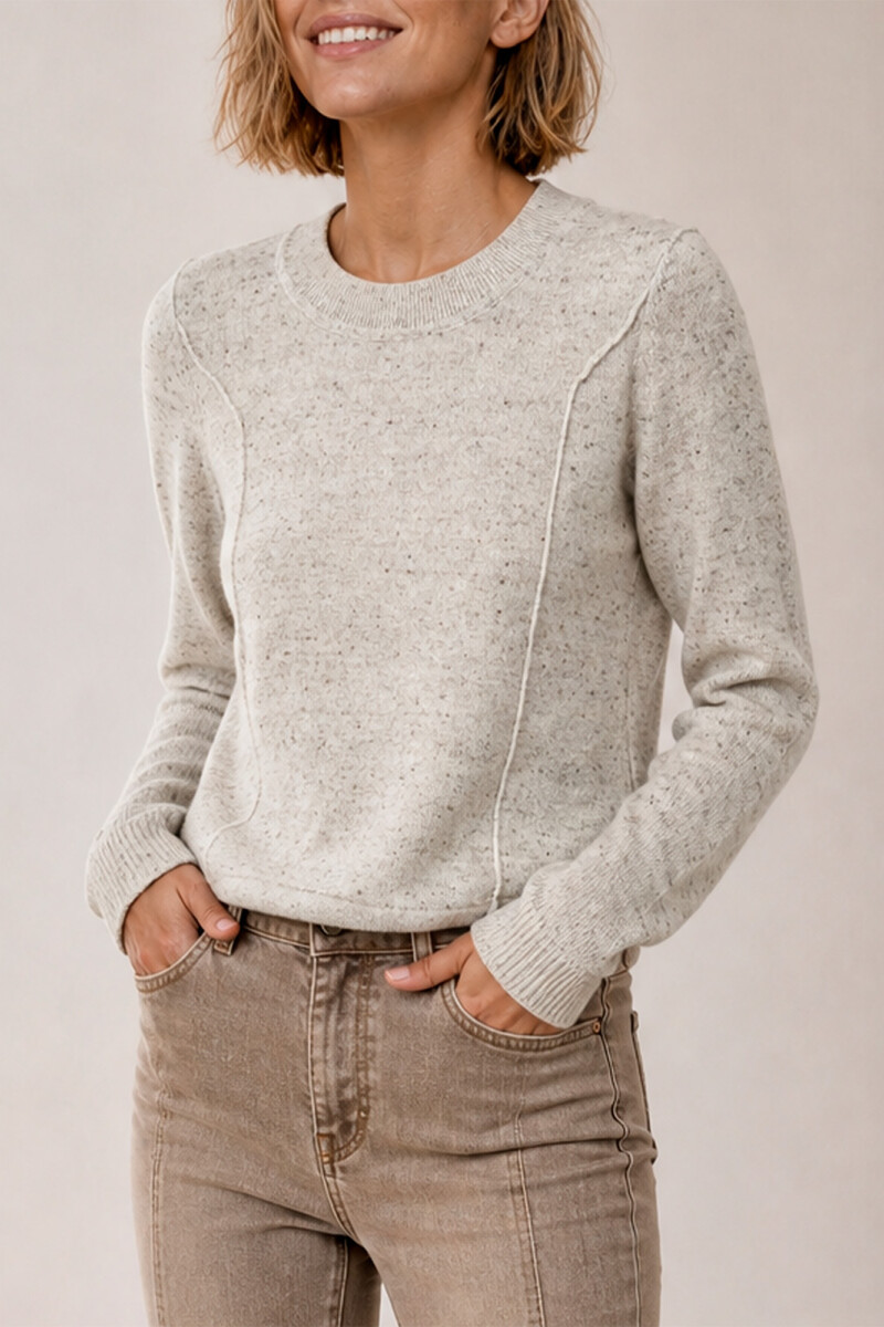 SWEATER U BOUTONE NATURAL