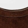 Cartera al hombro Western en efecto gamuza Chocolate