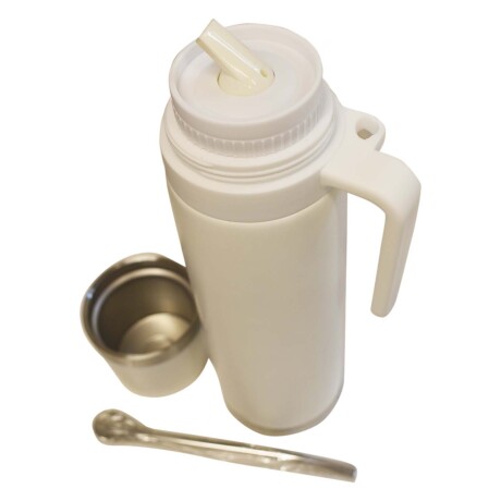 Termo Comet en Acero Inoxidable 1Lt con Tapa Mate y Bombilla Blanco