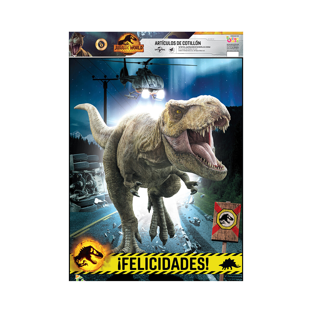 Cotillón Afiche Jurassic World 53 x 39 cm 