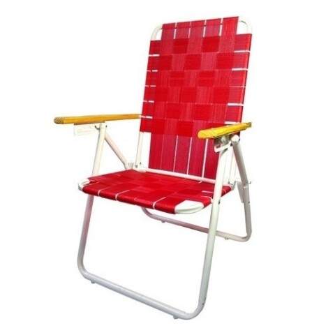 Reposera Silla Caño Descansar 5 Posiciones Cintas Plasticas Color Rojo Reposera Silla Caño Descansar 5 Posiciones Cintas Plasticas Color Rojo