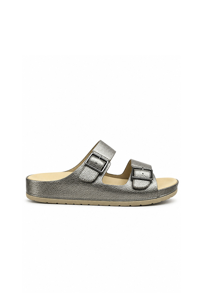 Sandalia 2 hebillas Aurora AU401 Plateado