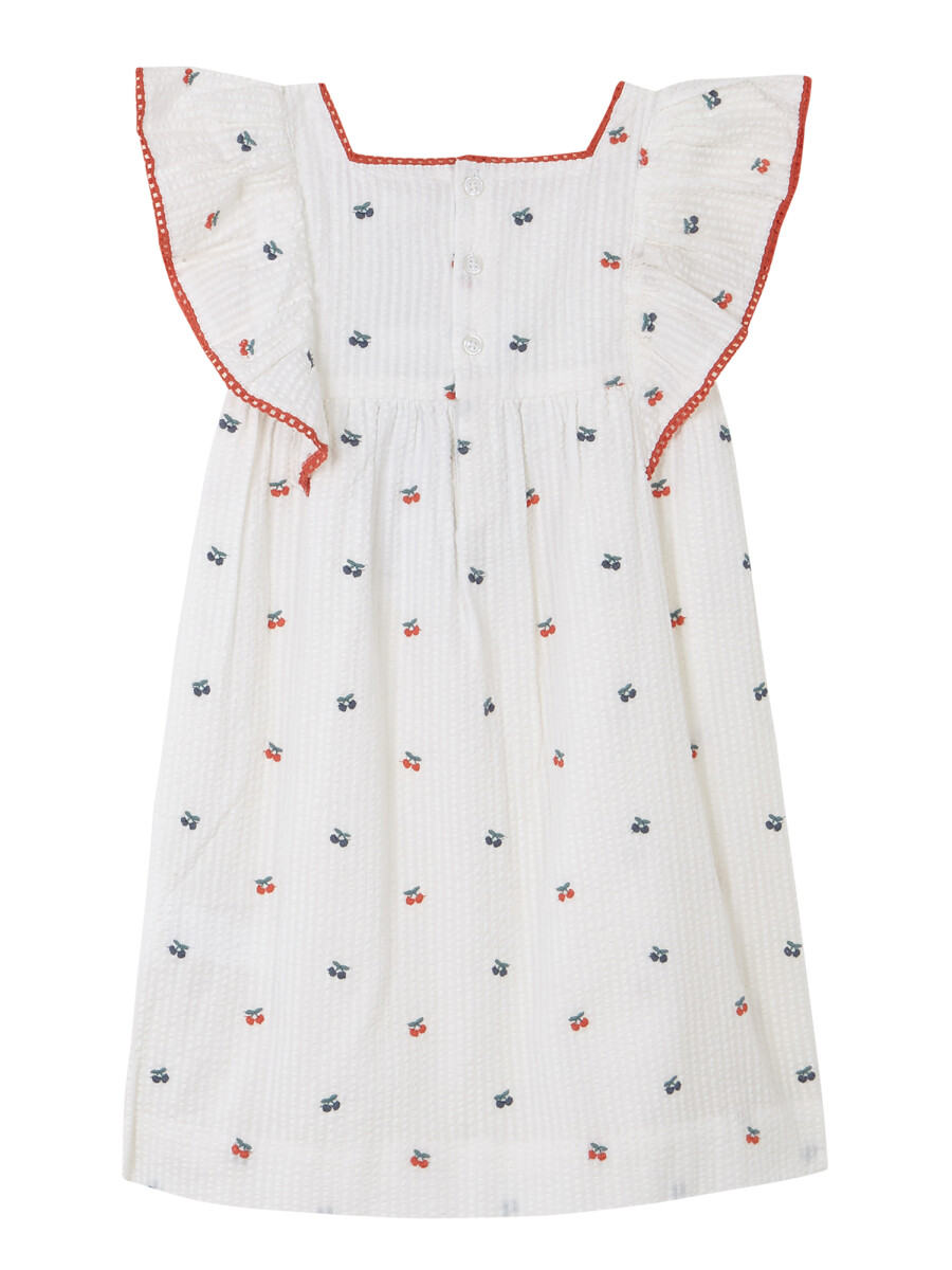 Vestido Con Volantes Gris