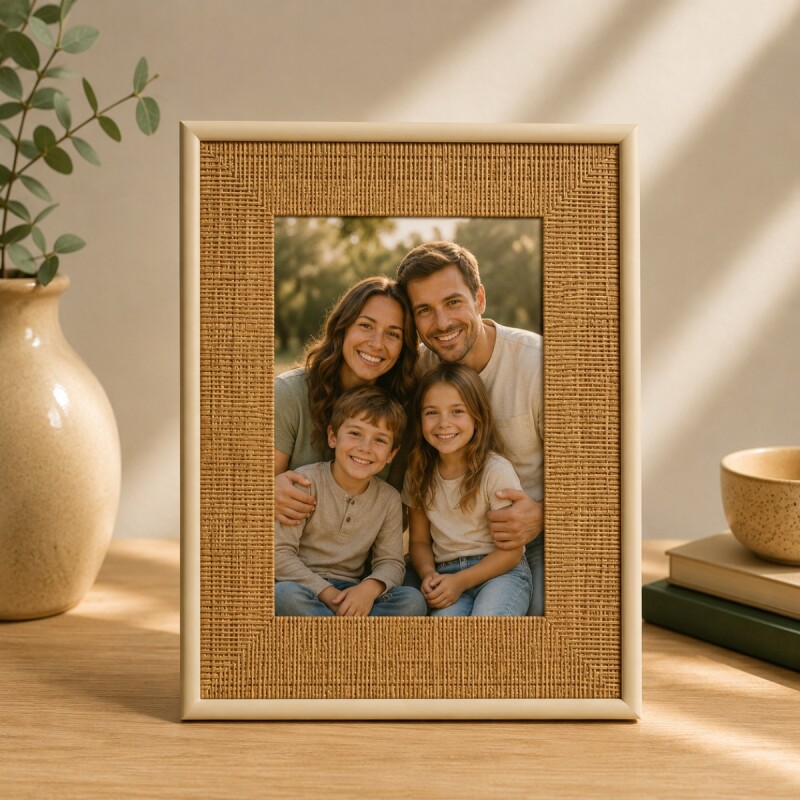 Portarretrato 10x15 dos tonos simil madera BEIGE Y MARRON CLARO