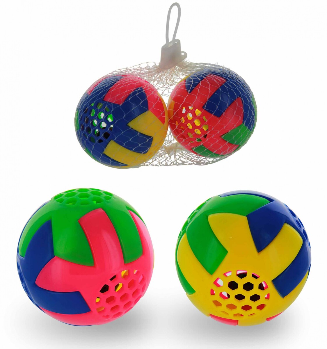 PELOTA SONAJERO PLASTICO X 2 EN BOLSA RED 