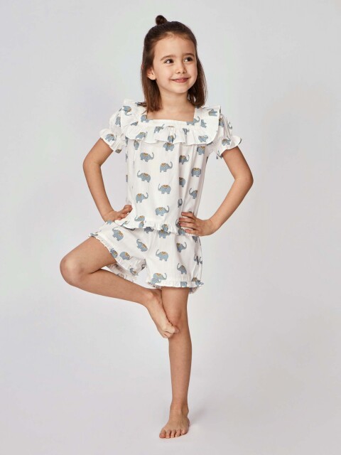 Pijama Estampado Elefantes Azul