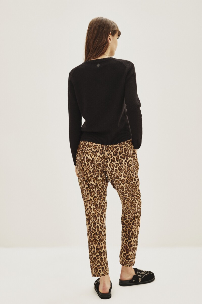Pantalon Porter Leopard Marron