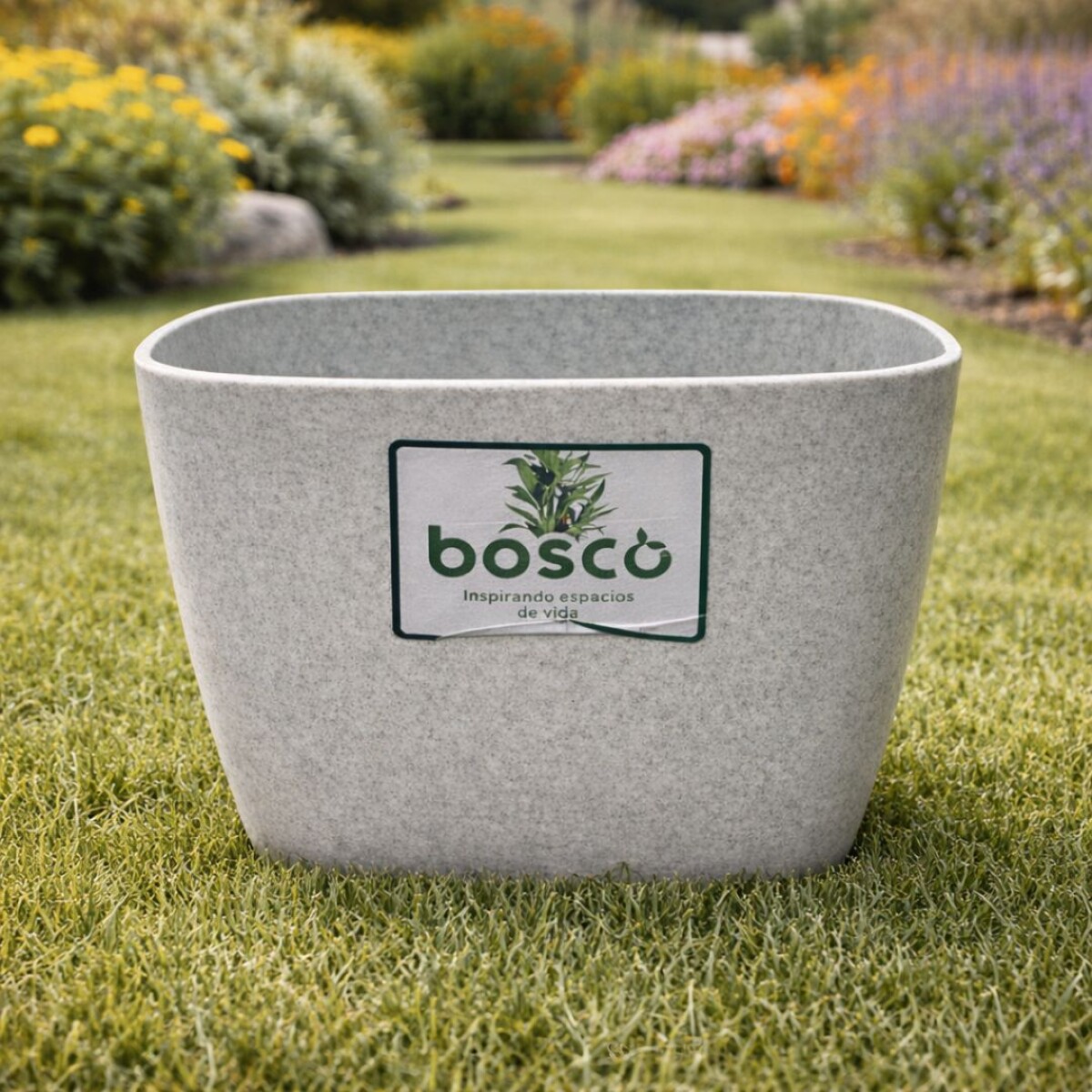 MACETA CUADRADA 18 CM UMBRA GRIS 