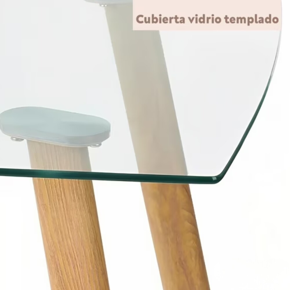 Mesa de Comedor de Vidrio - Eames Natural Mesa de Comedor de Vidrio - Eames Natural