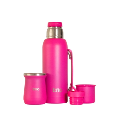 Set De Termo 1 Litro Y Mate Diseño Clásico brio Acero Inox Frambuesa