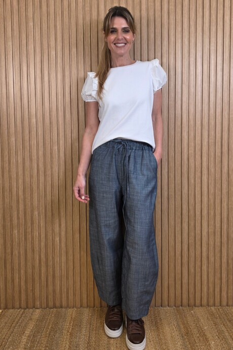 Pantalon Hans Puro Lino Azul