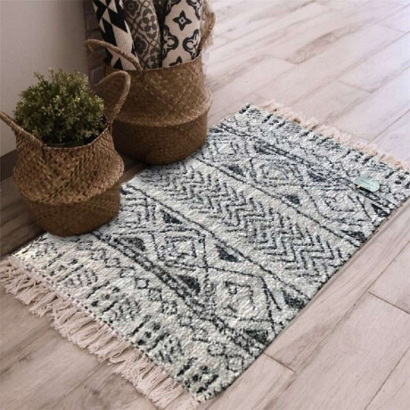 Alfombra 50X80Cm Tribal Blanco Y Negro