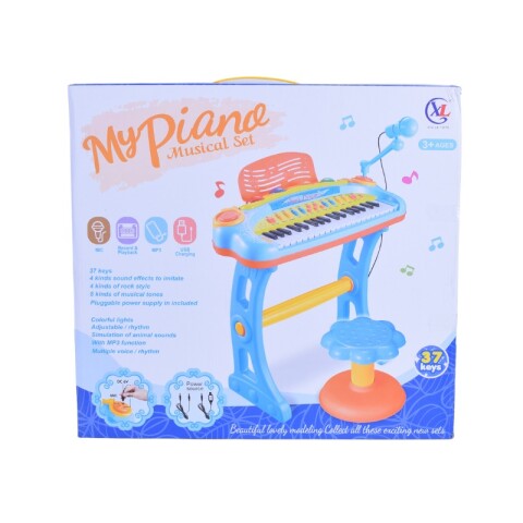 OUTLET Piano de pie con banco luz y sonido 50x10x47cm Outlet Piano De Pie Con Banco Luz Y Sonido 50x10x47cm