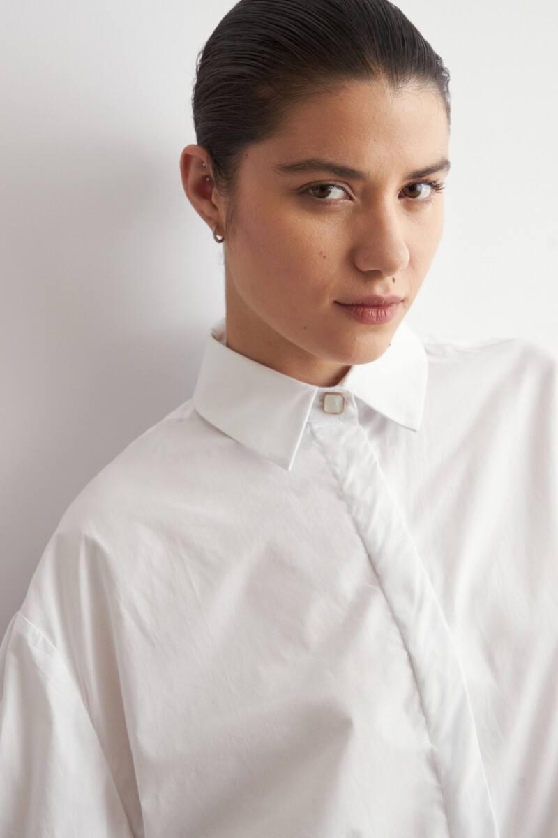 Camisa oversized mangas abullonadas blanco