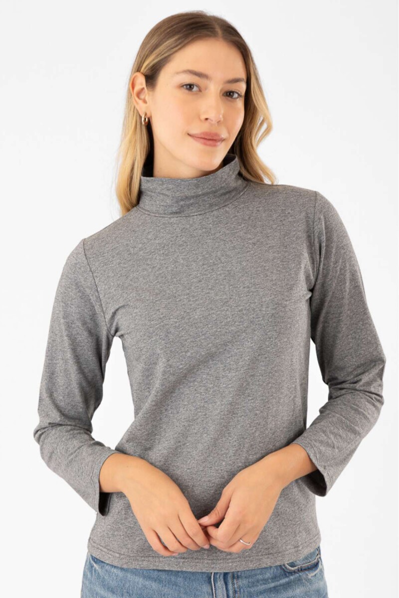 Polera algodón elastano - Gris melange 