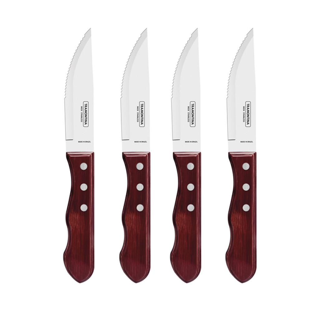 Cuchillo Jumbo para asado modelo CHURRASCO, 4 piezas -TRAMONTINA FER04920