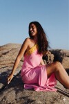 Kerchieff Dress Largo Rosa