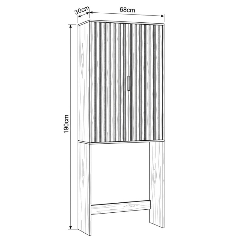 ESTANTE ORGA MADERA 190X68X30CM P/BAÑO Unica