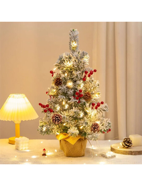 ARBOL DECORADO NEVADO C/ LUCES BASE ARPILLERA 50CM. ARBOL DECORADO NEVADO C/ LUCES BASE ARPILLERA 50CM.
