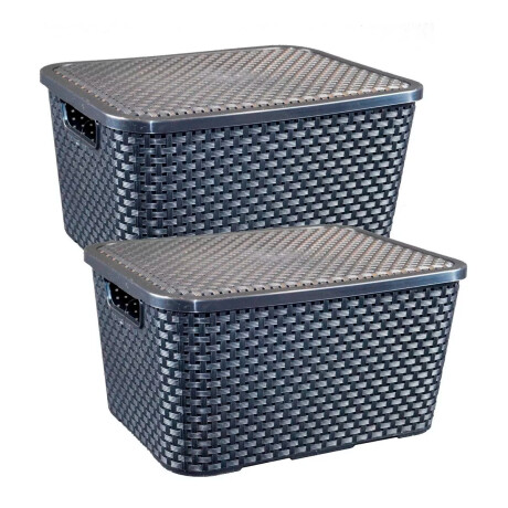 Set x2 Caja ratán 15 lts NEGRO