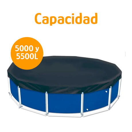 Cobertor P/Piscina Circular 5000y5500L Diám 3.57M de PVC Mor Azul