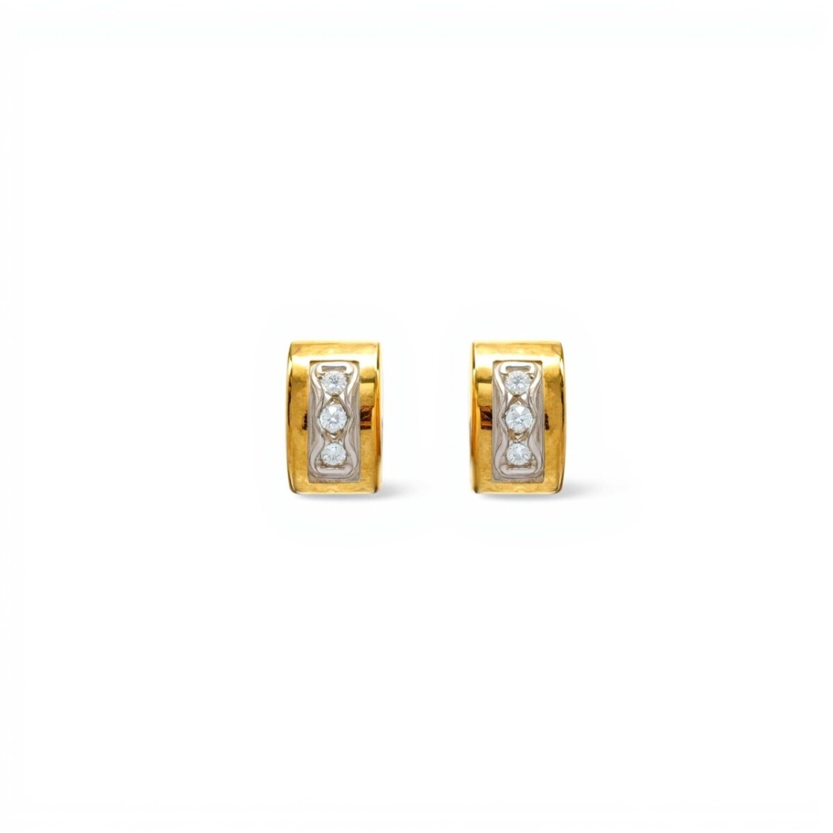 Caravanas Midi - Oro bajo - Piedra zirconia- CA8289 - conpiedra 